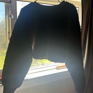 Cropped Black Sherpa Wild Fable Top